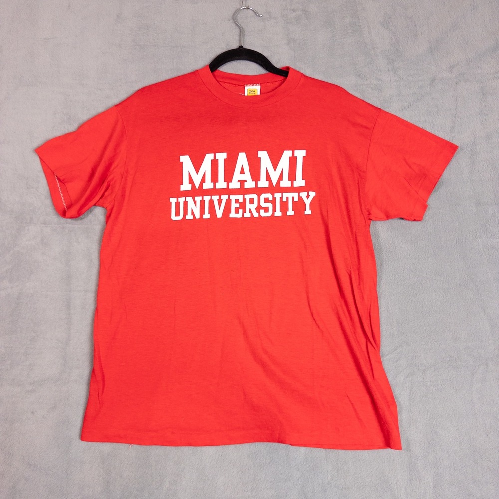 Velva Sheen Miami University T-Shirt Mens XL Red Good Vintage Graphic Tee